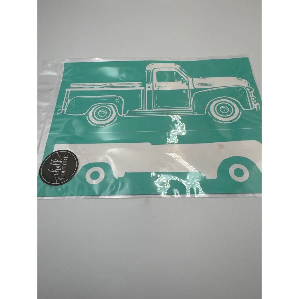 Chalk Couture Single Vintage Truck Chalk Transfer Teal Stencil 10417135 NEW